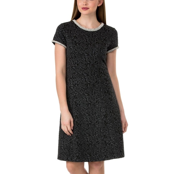 Karl Lagerfeld Pearl Neck Jacquard Dress size 6 - Picture 5 of 8